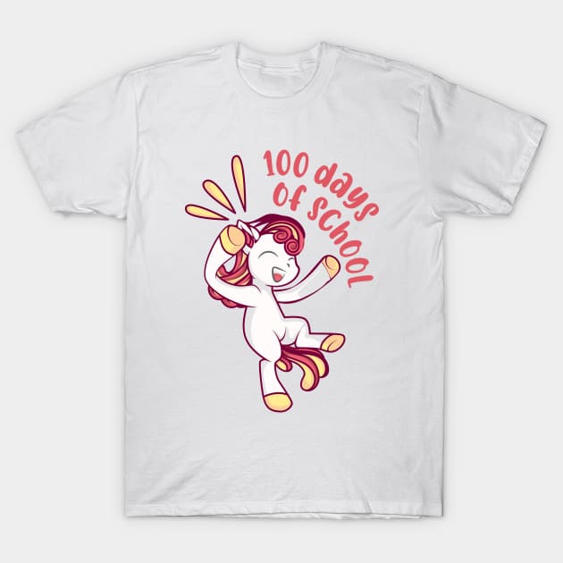 Happy 100 Days Of School Unicorn 100 Days Smarter Kids T-Shirt by alcoshirts